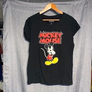 Disney Black Tee with Red Mickey Mouse Design
